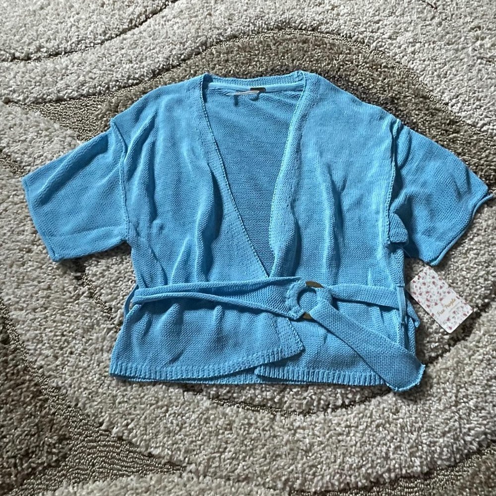 Free People Oh Hello Tie Waist Cardigan